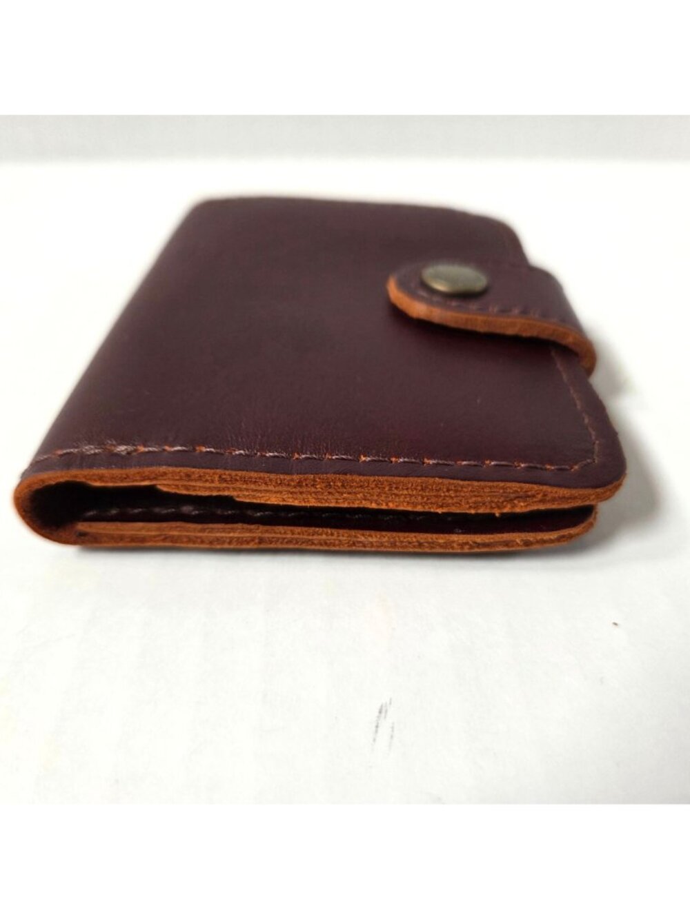 Portland Leather Goods Womens Smooth Brown Leather Mini Bifold Wallet - Picture 7 of 16